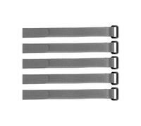 sourcing map 5Pcs Crochet et Boucle 3/4 Pouces x 10 Pouces Sangles Fixation Réutilisable Câble Serrage Attache Gris