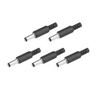 sourcing map 5Pcs DC Mâle Connecteur 5.5mm x 2.5mm x 14mm Puissance Câble Jack Adaptateur Noir