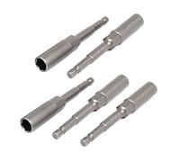 sourcing map 5pcs Embout de tournevis à douille profonde hexagonale de 10 mm 102 mm longueur 7 mm Tige hexagonale Gris