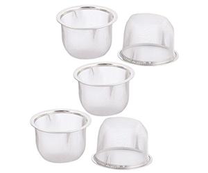 sourcing map 5pcs Filtre Théière Maille Thé Infuseur Filtre Tisane Crépine Filet Thé Panier Passoire épice ronde acier inoxydable 75mm Diamètre