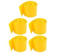 sourcing map 5pcs Gaine Thermorétractable PVC Emballage Batterie Tube Thermorétractable 29.5mm Plat Largeur pour 18650 Puissance Fournitures 2m Jaune