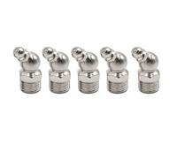 sourcing map 5pcs Graisseur M12x1 Coudé 45 degrés Nickelé Raccord Graissage Nipple pour Scooter
