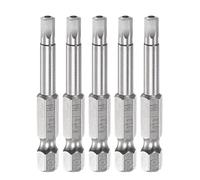 sourcing map 5pcs H4 Hexagonal Tournevis Embout 1/4" Hexagonal Tige 2" Longueur Magnétique Sécurité Vis Embout électriques Outil