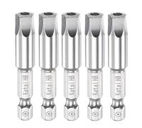 sourcing map 5pcs H8 Pentagon Tournevis Embout 1/4" Hexagonal Tige 2" Longueur Magnétique Sécurité Vis Embout électriques Outil