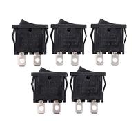 sourcing map 5Pcs Interrupteurs à Bascule AC 125V/12A 250V/10A SPST 2P 2 Position Mini Bateau Alimentation Interrupteur à Bascule Noir