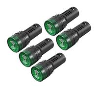 sourcing map 5pcs Lampe témoin AC/DC12V Clignotant indicateur Panneau alarme buzzer LED verte