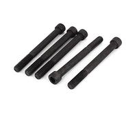 sourcing map 5pcs M12 x 120 mm Vis à Tête Cylindrique à Six Pans Creux Tête Hexagonale Boulon Demi Filetage en Acier Allié 12.9 Noir