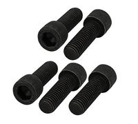 sourcing map 5pcs M12x35mm Vis Filetage à Gauche Six Pans Creux Boulon Noir 12,9 Classe