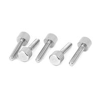 sourcing map 5pcs M4 x 20 mm Vis moletée à tête plate vis à oreilles pour Boîtier d'ordinateur en acier inoxydable