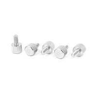 sourcing map 5pcs M4 x 8 mm Vis moletée à tête plate vis à oreilles pour Boîtier d'ordinateur en acier inoxydable