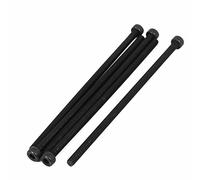 sourcing map 5pcs M4X100mm Vis à Six Pans Creux Tête Hexagonale Boulon Vis Moleté Entièrement Fileté Noir