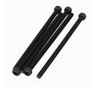 sourcing map 5pcs M4x75mm Vis à Six Pans Creux Tête Hexagonale Boulon Vis Moleté Entièrement Fileté Noir