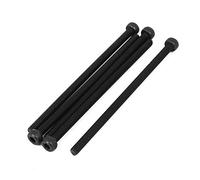 sourcing map 5pcs M4x80mm Vis à Six Pans Creux Tête Hexagonale Boulon Vis Moleté Entièrement Fileté Noir