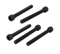 sourcing map 5pcs M6 x 55 mm Vis à Tête Cylindrique Hexagonale Six Pans Creux Boulon en Acier Allié 12,9 grade Noir entièrement filetée