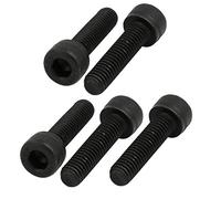 sourcing map 5pcs M6x20mm Vis Filetage à Gauche Six Pans Creux Boulon Noir 12,9 Classe