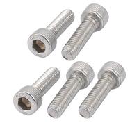 sourcing map 5pcs M6x20mm Vis Filetage à Gauche Tête Creuse Boulon en 304 Acier Inox