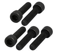 sourcing map 5pcs M6x25mm Vis Filetage à Gauche Six Pans Creux Boulon Noir 12,9 Classe
