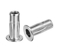 sourcing map 5pcs M8 Multi-Grip Rivet Écrous pour Construction Industriel | Plus Écrous, 304 Inox Acier, Pré-Bulbé Tige Plat Tête Fileté Insert Écrou
