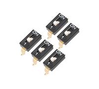 sourcing map 5Pcs Noir DIP Interrupteur 1 Positions Circuit PCB Surface Mounted Devices Type