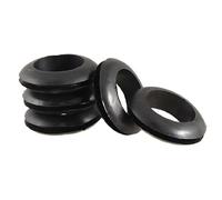 sourcing map 5pcs Passe Fils Œillet en Caoutchou Passe-Câble Bagues Anneaux Protection Fil Œillet Barre 25mm noir