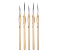 sourcing map 5pcs Pinceaux Détail Peinture 8mm Pointu 00# Bois Couleur | Précision, Nylon Cheveux, 182mm Longueur, Miniature pour Aquarelle Huile Acrylique