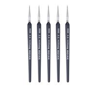 sourcing map 5pcs Pinceaux Détail Peinture Précision 3mm Pointu Pointe 178mm Longueur Nylon Cheveux Miniature pour Aquarelle Huile Acrylique(00000#), Noir