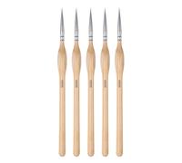 sourcing map 5pcs Pinceaux Détail Peinture Précision 6mm Bois Couleur | Nylon Cheveux, Pointu, 178mm Longueur, Miniature pour Aquarelle Huile Acrylique, 00000#