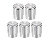 sourcing map 5Pcs Potentiomètre Bouton Couverture Capuchon Argenté Aluminium 6mm Tige Diamètre Bouton Rotatif 13mm Diamètre x 17mm Hauteur Volume Bouton Commande