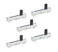 sourcing map 5pcs Potentiomètre Glissière Résistance Variable 35mm Droit Potentiomètre à Curseur Coulissant B104 100K Ohm Linéaire Double pour Atténuation Réglage