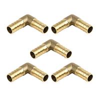 sourcing map 5Pcs Raccord Cannelé 12mm Tuyau Coude 90 Degrés Laiton
