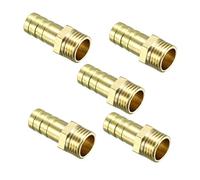 sourcing map 5pcs Raccord cannelé tuyau en laiton 10 mm barbelé x 1/4 PT mâle Adaptateur connecteur