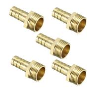 sourcing map 5pcs Raccord cannelé tuyau en laiton 10 mm barbelé x G3/8 mâle Adaptateur connecteur