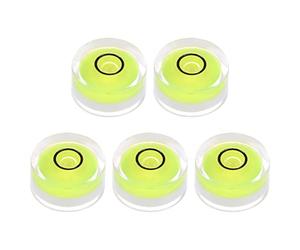 sourcing map 5pcs Ronde Bulle Niveau 18X9mm Mini Circulaire Bulle Niveaux pour Nivellement Appareil Photo Trépied Télescope Atelier Plateau Tournant Photos Cadre, Citron Vert