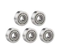 sourcing map 5pcs Roulement à Billes à Gorge Profonde 604ZZ Deux Bouclier 604-2Z 80014 4mmx12mmx4mm Acier