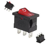 sourcing map 5Pcs SPST 3P 2 Position I/O Rouge LED lumiere Bateau On Off Interrupteur à Bascule à Bascule On Off AC 12A/125V, 6A/12A 250V