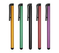 sourcing map 5pcs Stylet Stylos pour Écrans Tactiles Universel Capacitif | Noir Doré Violet Rouge Vert, Stylet Crayon pour Téléphone Tablette Tout Capacitif Écran Tactile Dispositif