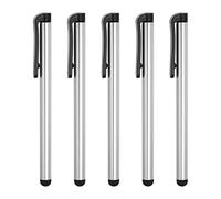 sourcing map 5pcs Stylet Stylos pour Écrans Tactiles Universel Capacitif Stylet Crayon Sensibilité pour Téléphone Tablette Tout Capacitif Écran Tactile Dispositif, Argenté
