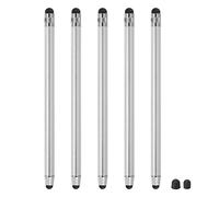 sourcing map 5pcs Stylet Stylos pour Tactile Écrans avec 2 Extra Conseils Capacitif Stylet Universel Tablette Stylo Sensibilité Précision, Argent