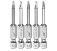 sourcing map 5pcs T10 Magnétique Sécurité Étoile 5 Pointe Torx Embout Tournevis 1/4" Hex Tige 2" Longueur