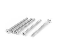 sourcing map 5pcs Vis à Tête Fraisée Plate à Six Pans Creux Vis à Douille Hexagonale Boulon Acier Inoxydable M6x80mm