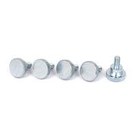 sourcing map 5pcs Vis Moletée M6 x 12 mm zingué plat métrique tête moletée pouce vis à métaux boulons, ton argent