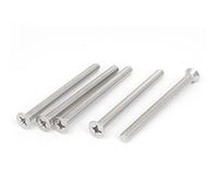 sourcing map 5pcs Vis Tête Fraisée Cruciforme Tête Plate Boulon M6 x 80mm Metrique pour Machine
