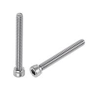sourcing map #6-32x1-1/8" Hexagonal Prise Tête Capuchon Vis Boulons 304 Inoxydable Acier Poli 50Pcs