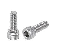 sourcing map #6-32x3/8" Hexagonal Prise Tête Capuchon Vis Boulons 304 Inoxydable Acier Poli 100Pcs