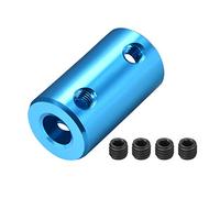 sourcing map 6.35mm à 6.35mm Alésage Coupleur Arbre Moteur Rigide Couplage Ensemble Vis L25XD14 Aluminium Alliage Connecteur Accessoire Bleu 2pcs