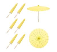 Sourcing map 6 parapluies en papier de 40,6 cm, parasol en papier huilé à peindre pour accessoires de photographie, artisanat, fête, décoration de mariage, jaune