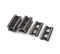 sourcing map 6 pièces 2,54 mm 16 Broches Rondes Support CI Dip Double Rangée à souder Adaptateur