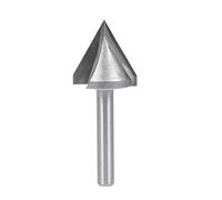 sourcing map 60 Degré V-Rainure Fraise Mèche 22mm Diamètre avec 6mm Tige Titane Acier Incisé V Fraise à Rainurer Gris