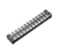 sourcing map 600 V 25 A Double Rangées 12 Positions Couvert Barrière Vis Bornier Couleur Assortie