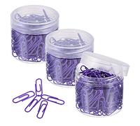 sourcing map 600pcs Trombone Papier Pinces Petit Dimension 1.1 Pouce Vinyle Revêtement pour éviter Déchirures Pages avec Boîte pour Organisation Bureau Domicile Violet